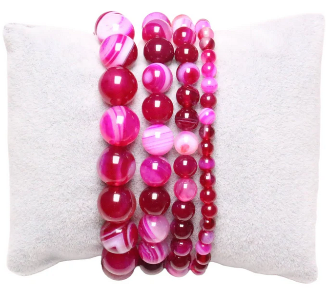 Bracelet Agate Rose Fushia