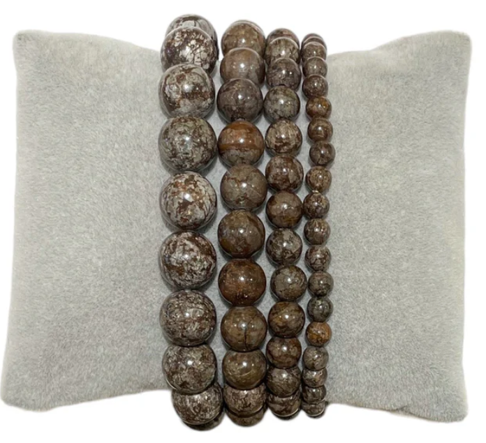 Bracelet Obsidienne Flocon De Neige Rouge