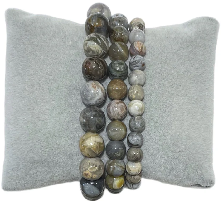 Bracelet Agate Feuille de Bambou