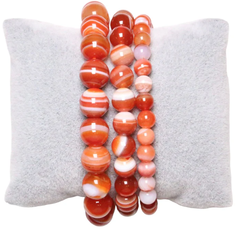 Bracelet Agate Botswana Orange AA