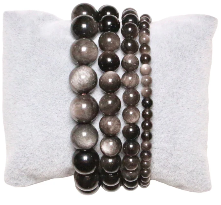 Bracelet Obsdienne Argenté AA
