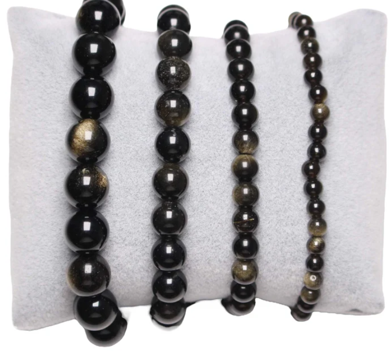 Bracelet Obsidienne Dorée A