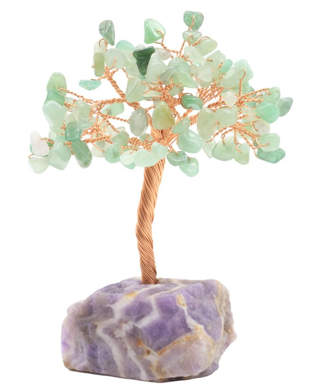 Arbre du Bonheur Aventurine Verte base Améthyste