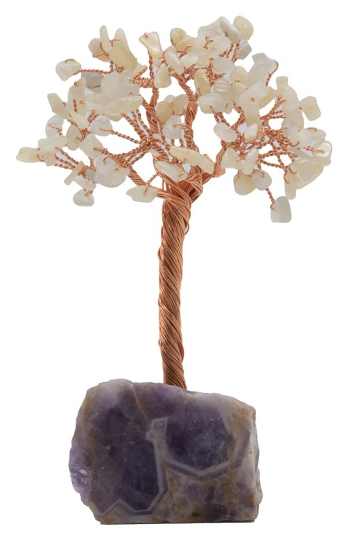 Arbre du Bonheur Cristal de Roche base Améthyste