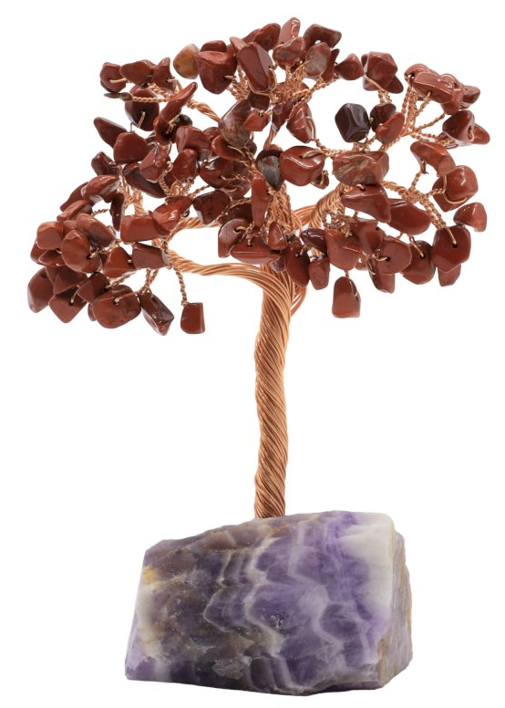 Arbre du Bonheur Jaspe Rouge base Améthyste