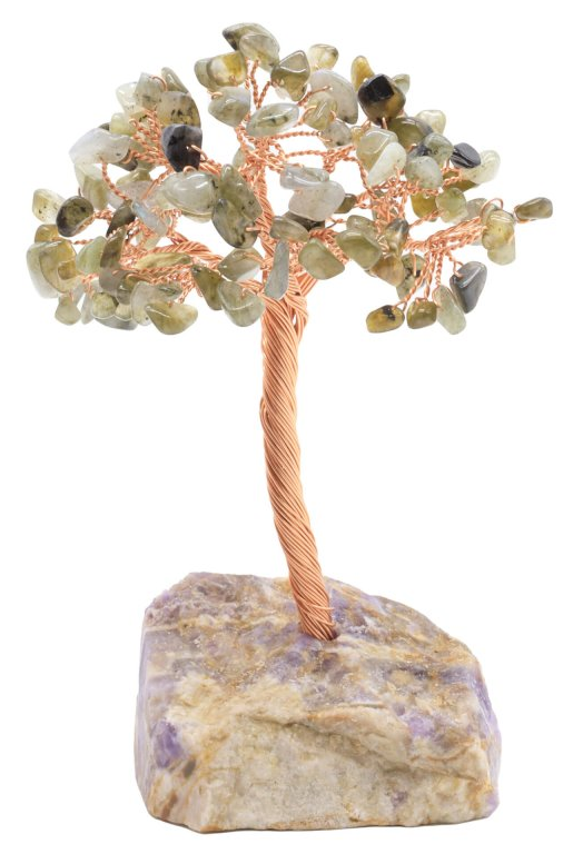Arbre du Bonheur Labradorite base Améthyste
