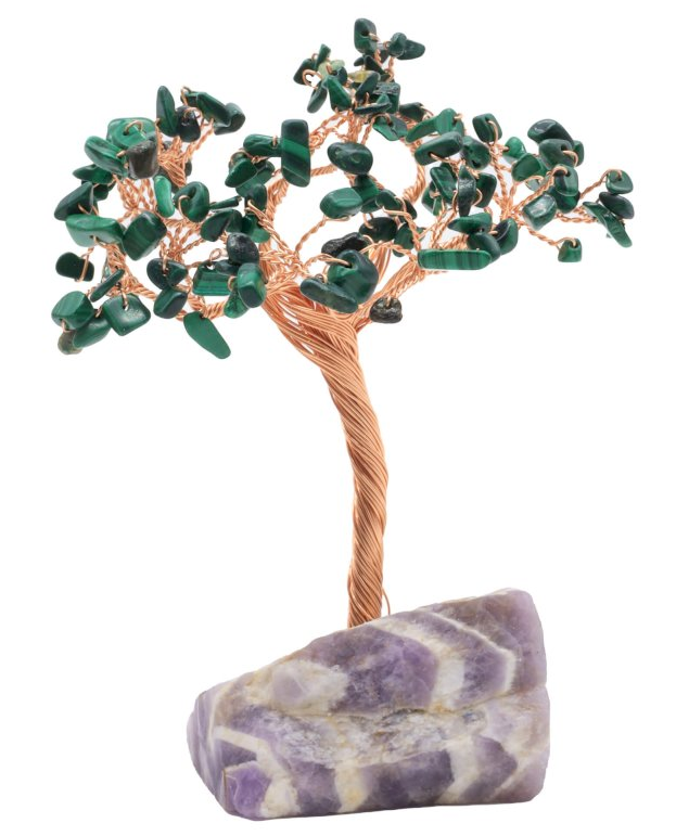 Arbre du Bonheur Malachite base Améthyste