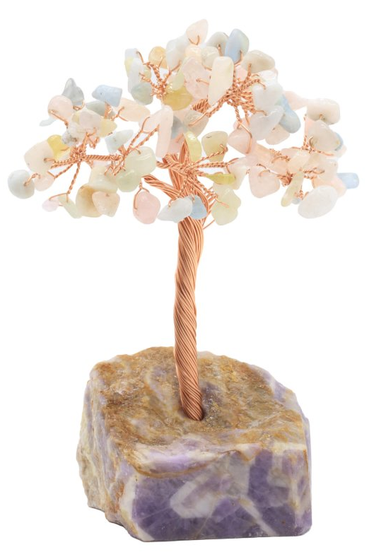 Arbre du Bonheur Morganite base Améthyste