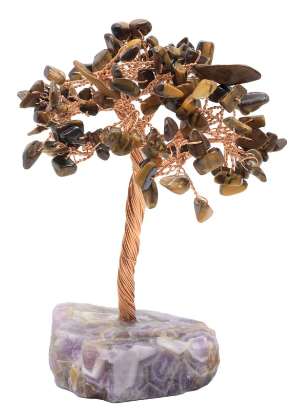 Arbre du Bonheur Oeil de Tigre base Améthyste