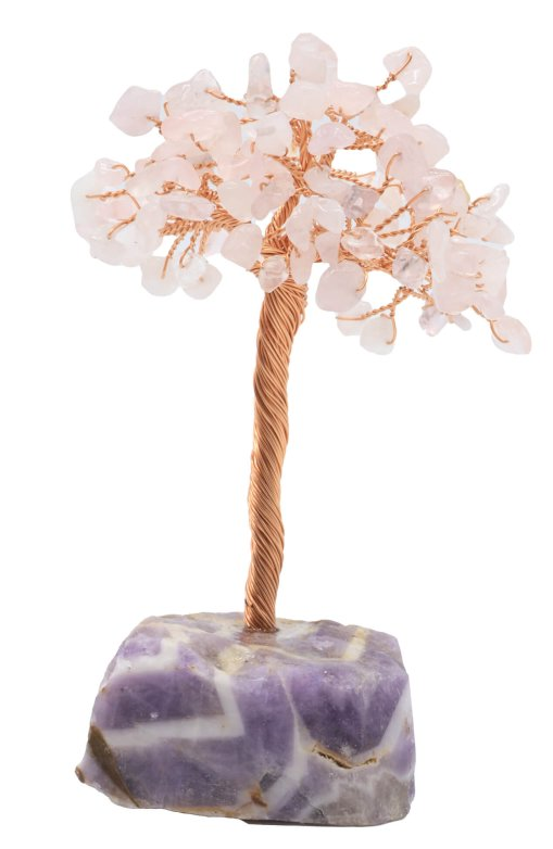 Arbre du Bonheur Quartz Rose base Améthyste