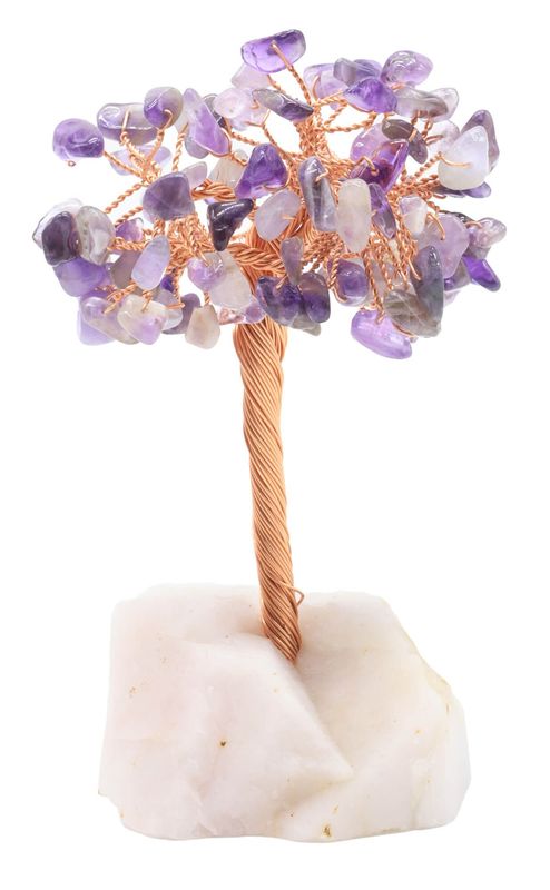 Arbre du Bonheur Améthyste base Quartz Rose