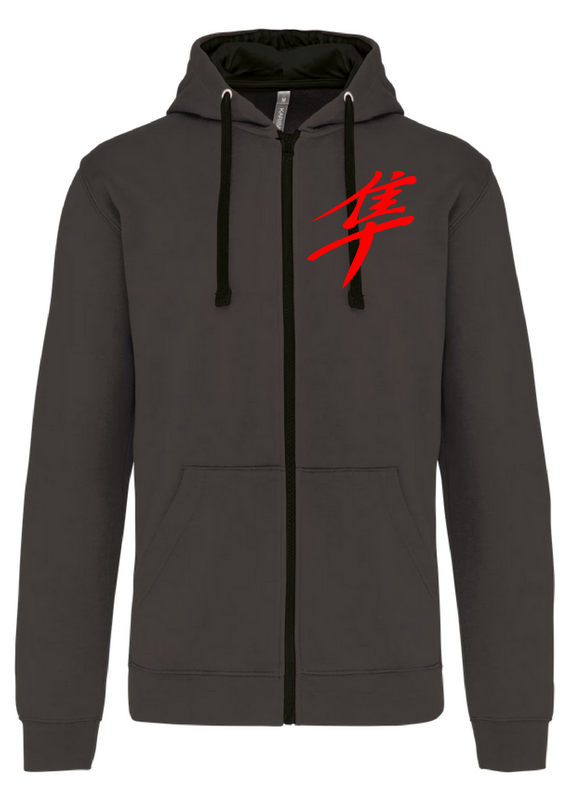 Sweat shirt zippé capuche kanji Gen1