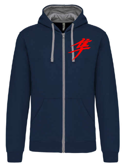 Sweat shirt zippé capuche kanji Gen2