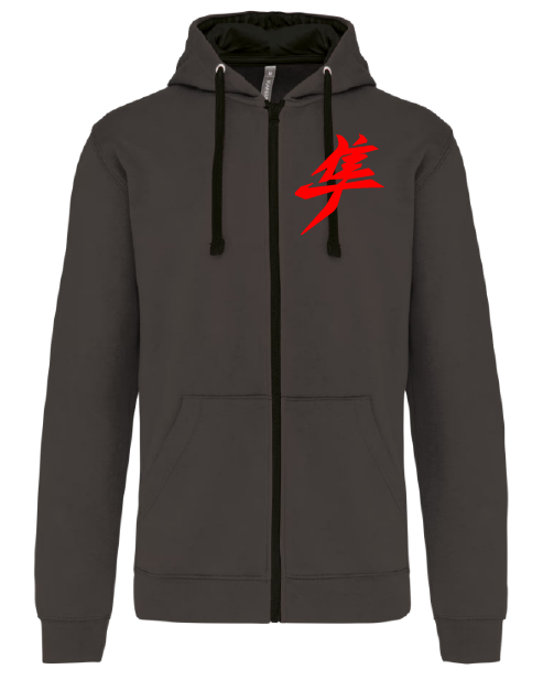 Sweat shirt zippé capuche kanji Gen3