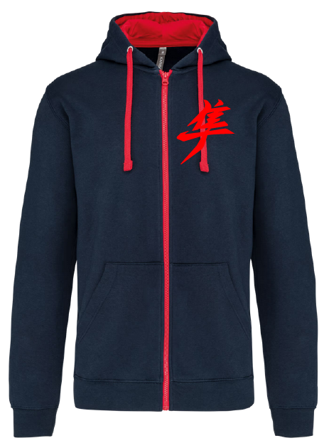 Sweat shirt zippé capuche kanji Gen3