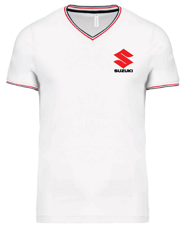 Tee shirt maille piquée col V