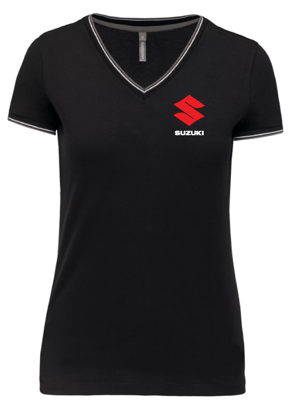 Tee shirt maillé piqué col V