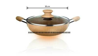 Disnie Marble Coating from Italy Ceramic Non Stick Cookware Induction Friendly Granite Korai With Lid/Cover Gas &amp; Induction Compatible 💯