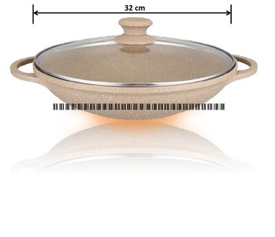 Disnie Marble Coating from Italy Ceramic Non Stick Cookware Induction Friendly Granite DIE CAST KORAI With Lid/Cover Gas &amp; Induction Compatible 💯