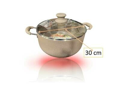 Disnie Marble Coating from Italy Ceramic Non Stick Cookware Induction Friendly Granite Casserole With Lid/Cover Gas &amp; Induction Compatible 💯