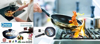Disnie Marble Coating from Italy Ceramic Non Stick Cookware Induction Friendly Granite Fry Pan with Cover Gas &amp; Induction Compatible