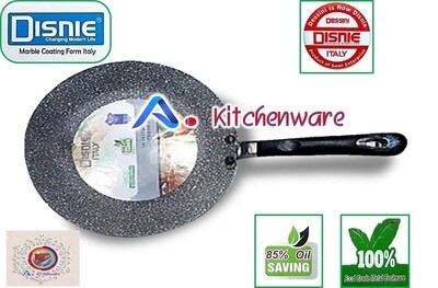 Disnie Nonstick Oil Free Marble Coating from Italy, Non Stick Roti Tawa, Flat Tawa Nonstick Cookware-Black (Induction and Gas Stove Compatible)