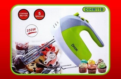 Disnie Hand Mixer, Electric Whisk, 5 Speeds, Stainless Steel Copper Motor Kneaders and Beaters for Durability and Strength, 350 Watt- DIHM11B