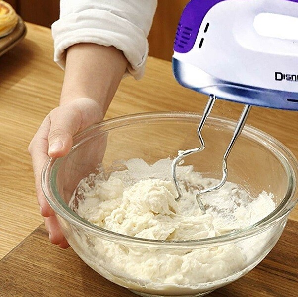 Disnie Hand Mixer, Electric Whisk, 5 Speeds, Stainless Steel Kneaders and Beaters for Durability and Strength, 450 Watt- DIHM12B
