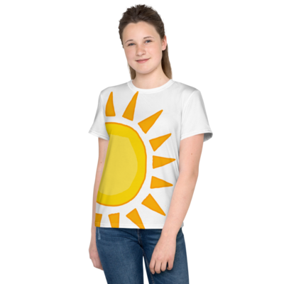 T-Shirt per ragazze con sole fronte-retro
