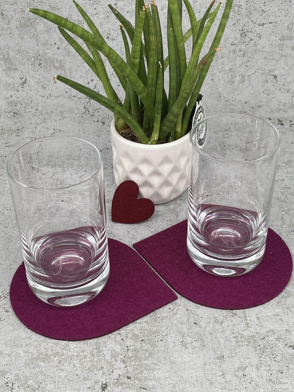 6x Glas - Untersetzer | Spitzer Kreis