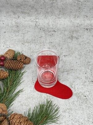 4 x Glas - Untersetzer | Weihnachtsstiefel