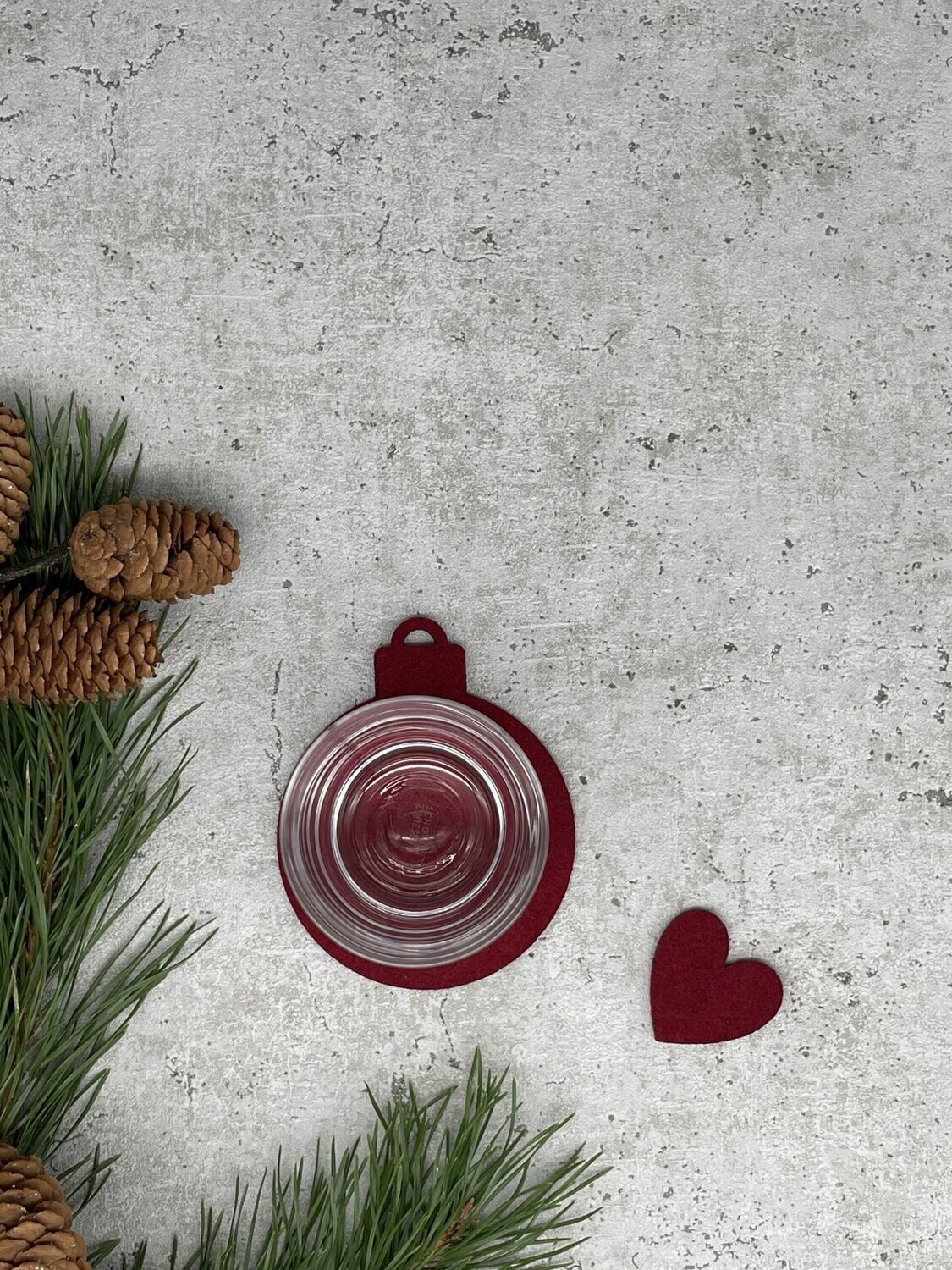 4 x Glas-Untersetzer | Weihnachtskugel