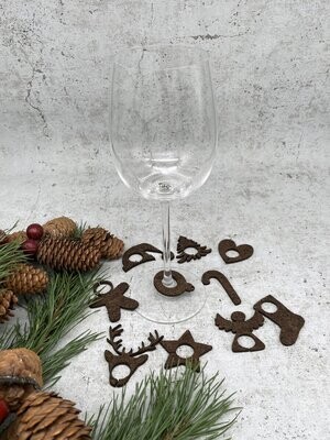 Glasmarkierung für Weingläser | 10er Weihnachtsset