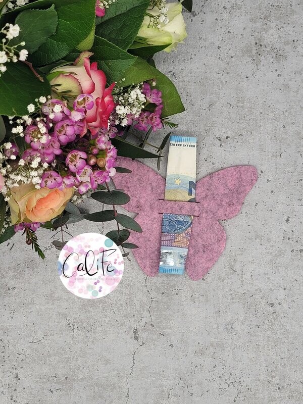 Halterung für Geld oder Schoko | Schmetterling