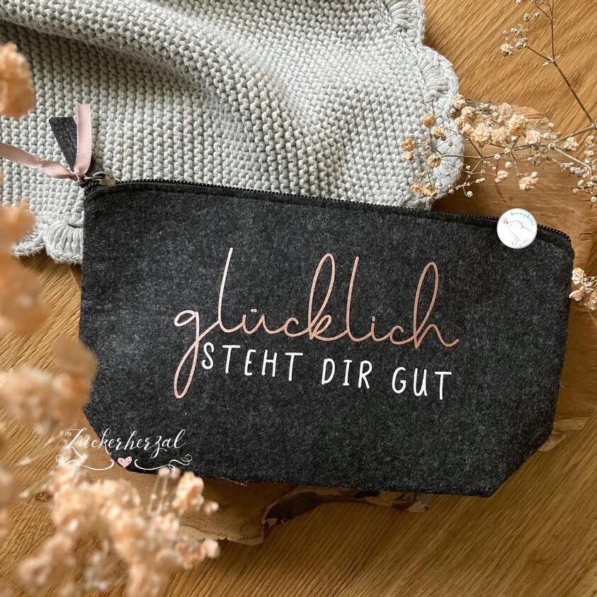 Filzkosmetiktasche | anthrazit meliert