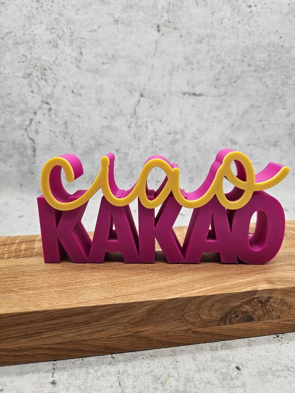 Ciao Kakao Schriftzug | 3D Druck Ciao Kakao Schriftzug | 3D Druck