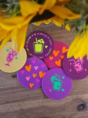 16x Glas - Untersetzer | Runde Sache - Sonderangebot