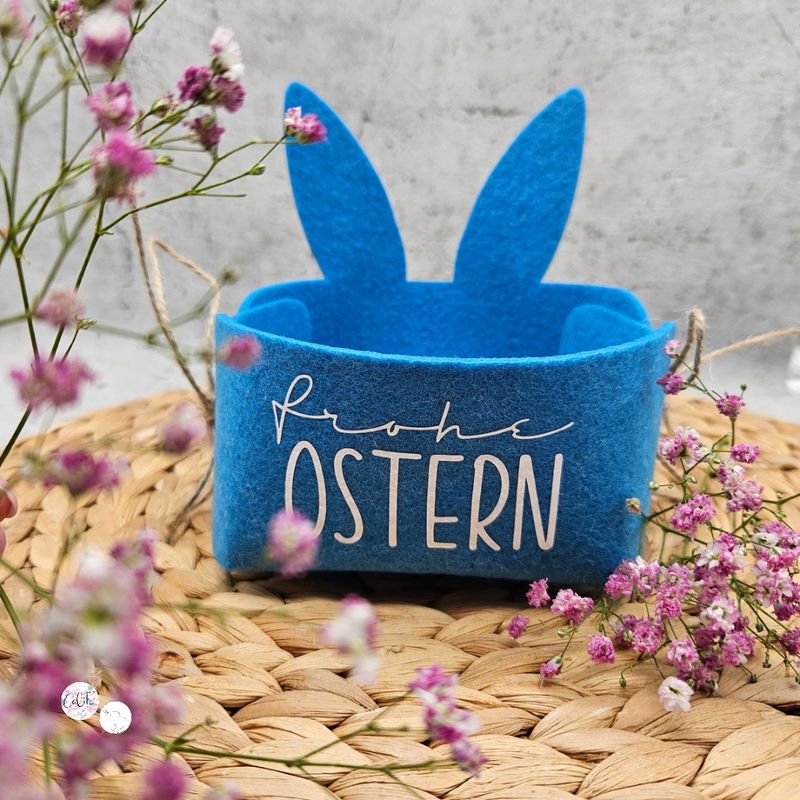 Hasenkörbchen | frohe Ostern | mittelblau