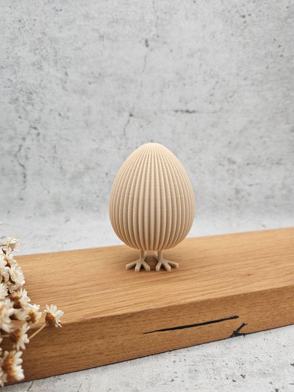 Osterei mit Füßen geriffelt | 3D Druck