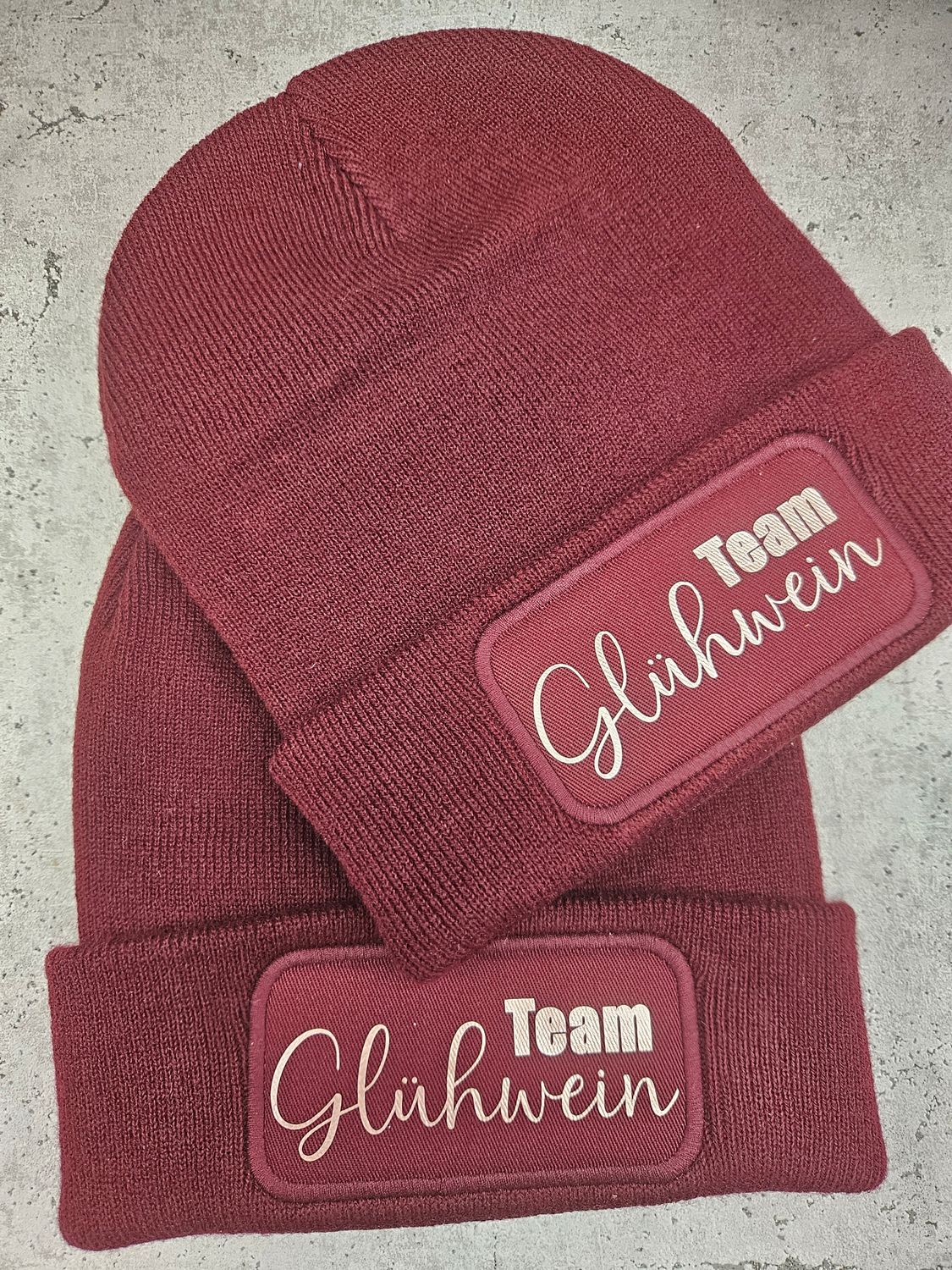 Team Glüchwein |  stylische Strickmütze in deiner Wunschfarbe
