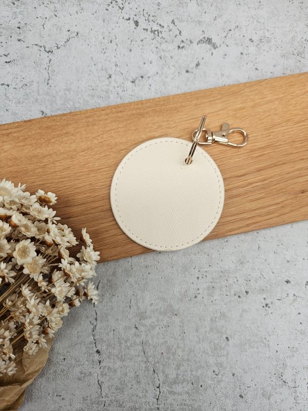 Schlüsselanhänger Kunstleder | beige