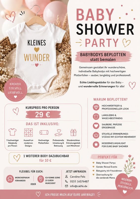 Babyshower - Babybodys beplotten statt bemalen Babyshower - Babybodys beplotten statt bemalen