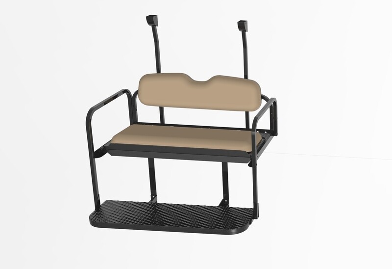 Club Car Precedent Beige Rear Flip Seat with Roof Supports