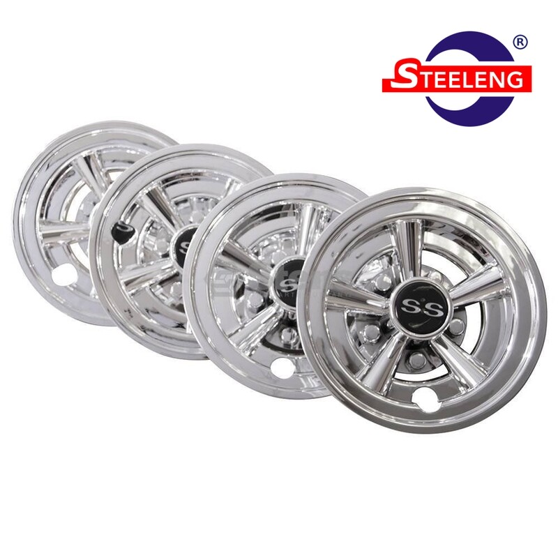 SGC 8&quot; WHEEL COVERS CHROME FINISH SS DESIGN (SET OF 4)