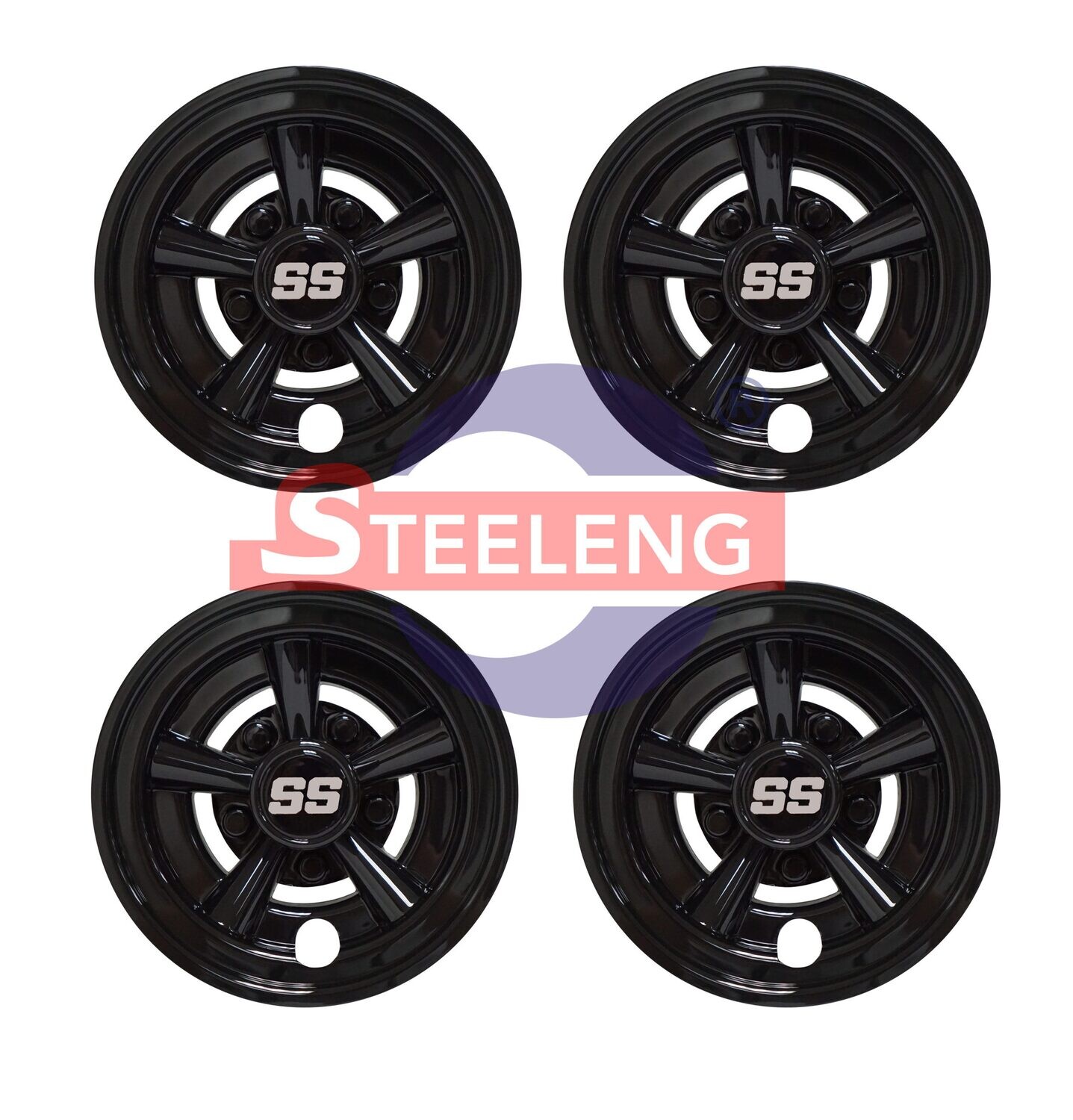 Wheel Covers - 8&quot; SS Black (Set of 4)