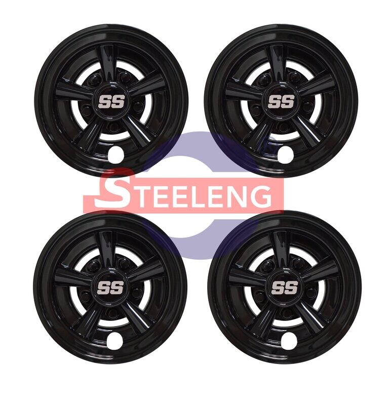 Wheel Covers - 8&quot; SS Black (Set of 4)