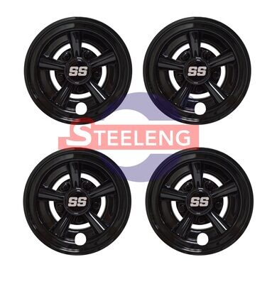Wheel Covers - 8&quot; SS Black (Set of 4)