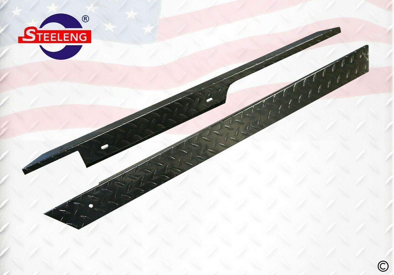 SGC Rocker Panels Black Powder Coated Aluminum Diamond Plate for EZGO TXT (1996-2013) (set of 2)