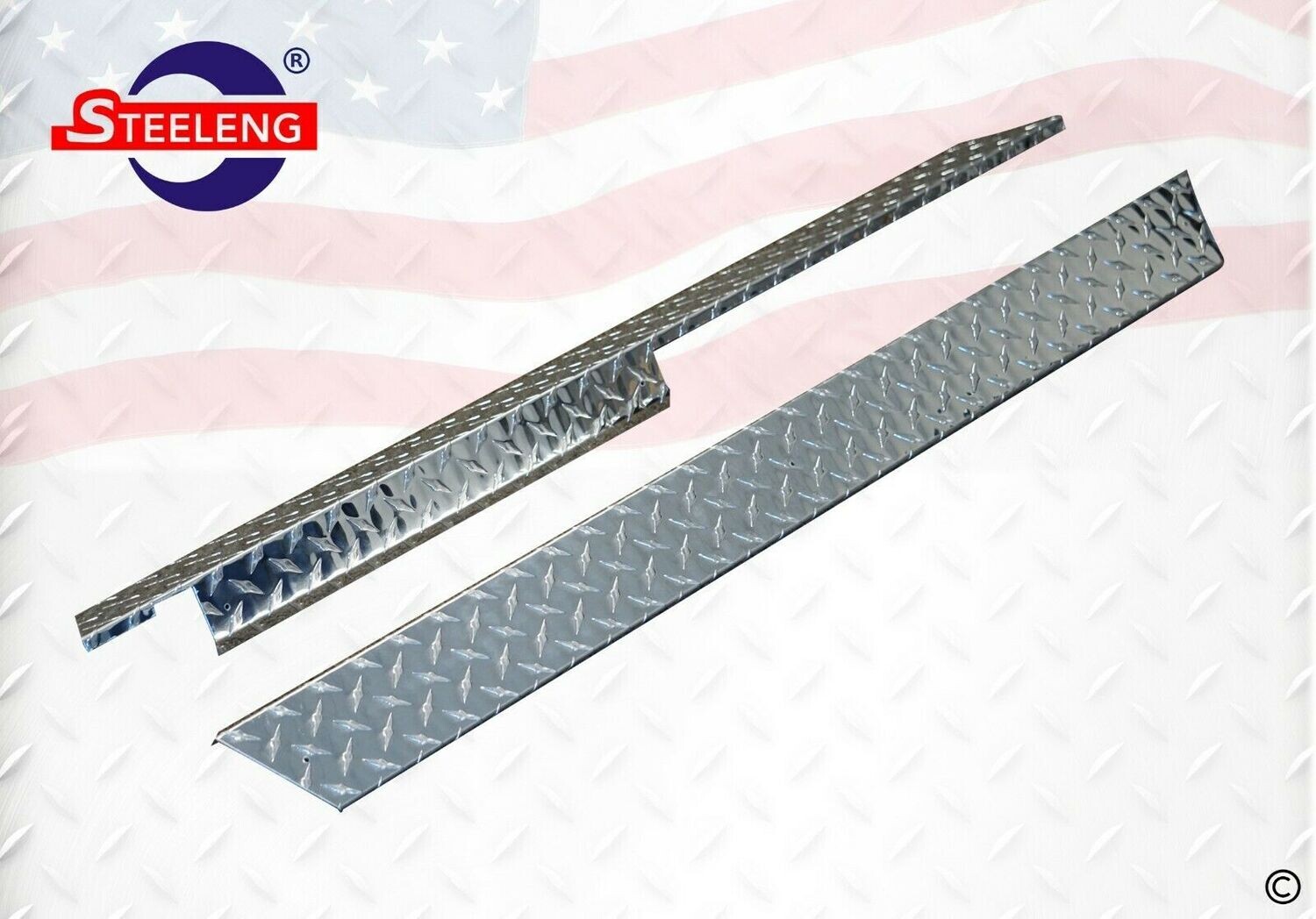 SGC Rocker Panels Polished Aluminum Diamond Plate for EZGO TXT (1996-2013) (set of 2)