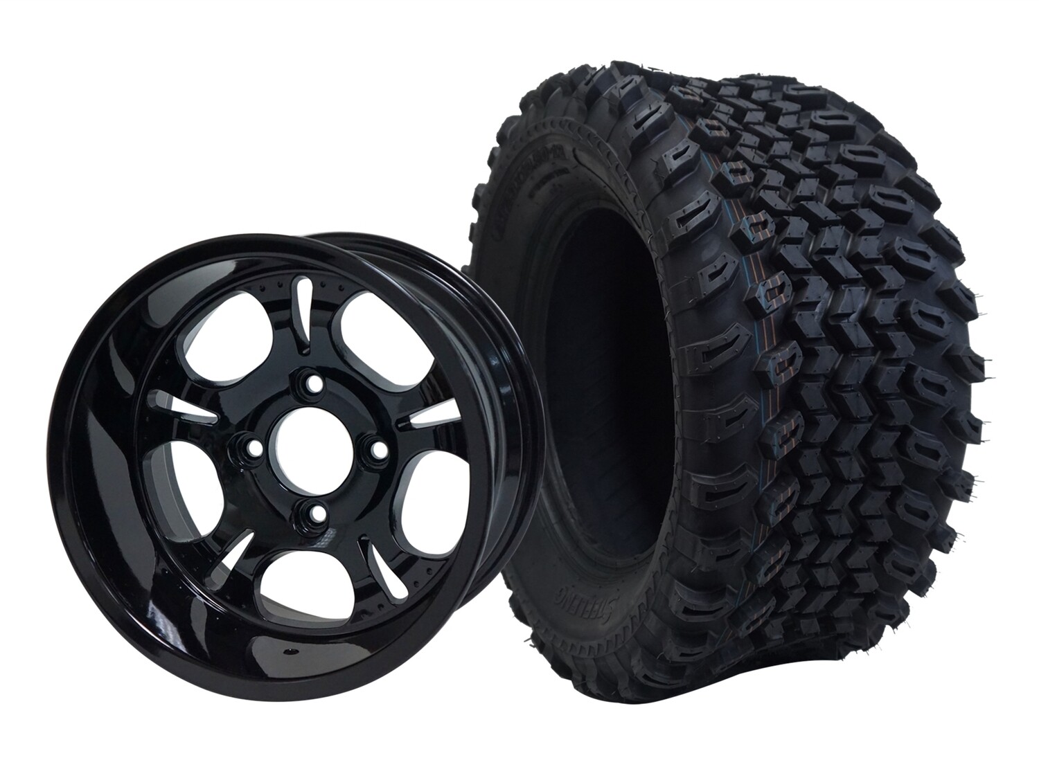 12” DARK SIDE - Glossy Black
Offset (-38mm) with All Terrain Tires 23&quot;x10.5-12